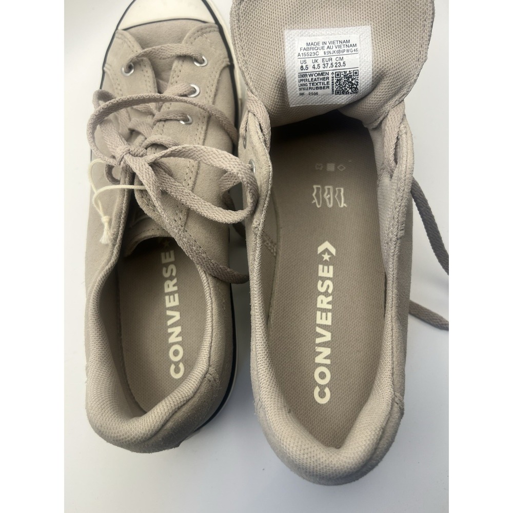 Women's Converse Chuck Taylor All Star Grey Leather Size 6.5 Excellent Condition - Picture 3 of 8